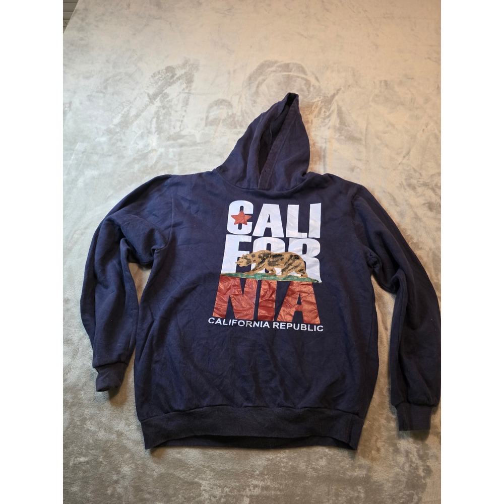 Republic Blues California Republic Sweatshirt Mens Size S Navy Bear Hoodie